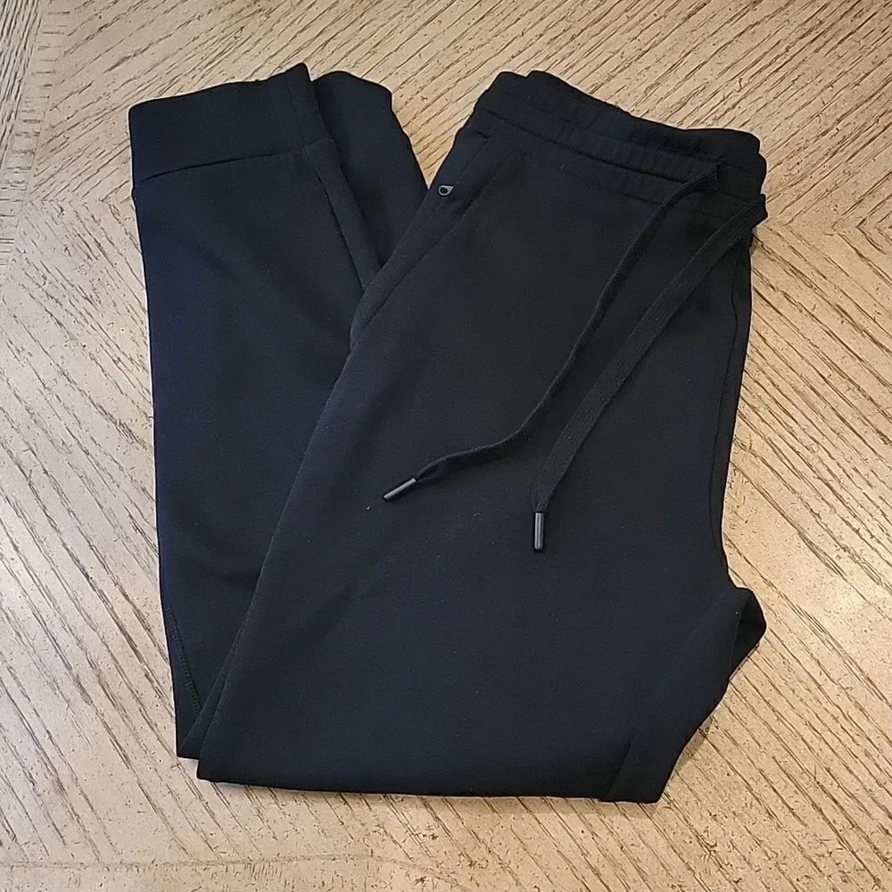 Mens Black jogger pants size M side zip pockets
